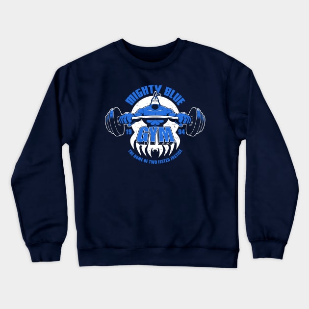 Mighty Blue Gym Crewneck Sweatshirt by adho1982